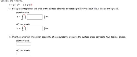 Solved Consider The Following A Set Up An Integral For