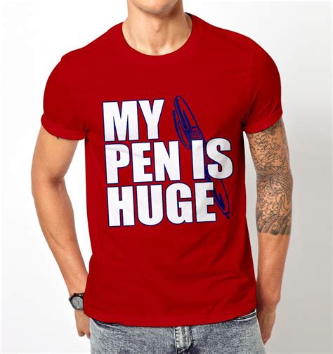 New Popular Funny My Pen Is Huge T Shirt Tee Men S Xl Red Color