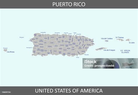 Puerto Rico Counties Map Stock Illustration - Download Image Now ...