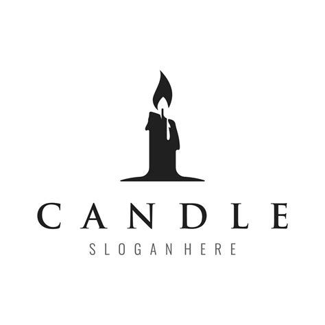 Simple Burning Luxury Candlelight Logo Vintage Design With Isolated