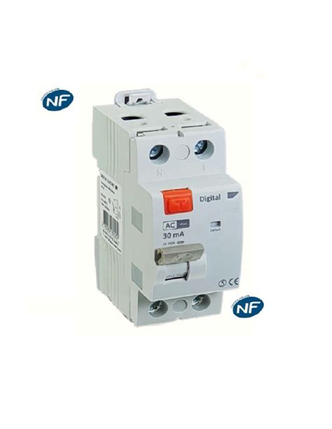 Interrupteur différentiel 2P 40A 30ma type AC Digital Electric