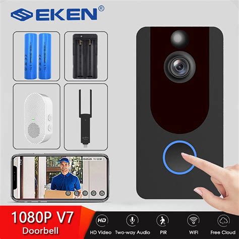 EKEN V7 HD 1080P Smart WiFi Video Doorbell Camera Visual Intercom Night