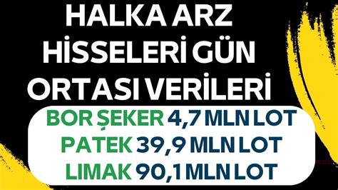 HALKA ARZ HİSSELERİ GÜN ORTASI VERİLERİ patek borsk lmkdc TAVANDAKİ