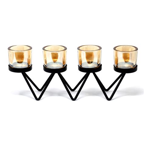 Centrepiece Iron Votive Candle Holder 4 Cup Zig Zag Aw Dropship Your Tware And