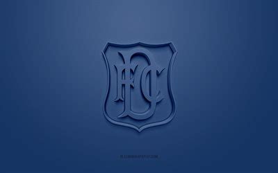 Download wallpapers Dundee FC, creative 3D logo, blue background, 3d emblem, Scottish football ...