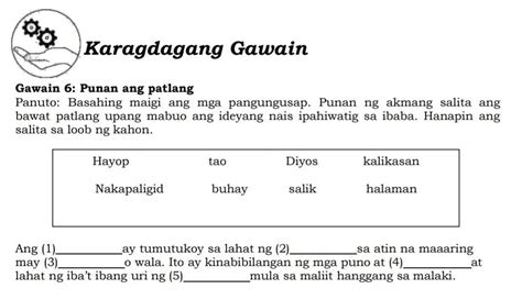 Gawain Punan Ang Patlangpanuto Basahing Maigi Ang Mga Pangungusap