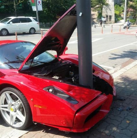 Ferrari Enzo Crash in South Korea Sees Pole Digging into the Supercar ...