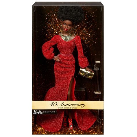 Barbie Signature 40th Anniversary First Black Barbie Doll In Red Gown