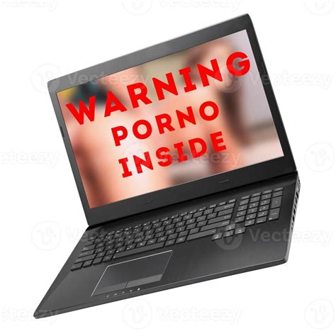 laptop computer painted with hazard warning on screen 29441688 Stock ...