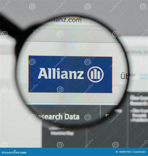 Milan, Italy - August 10, 2017: Allianz Website Homepage. it is