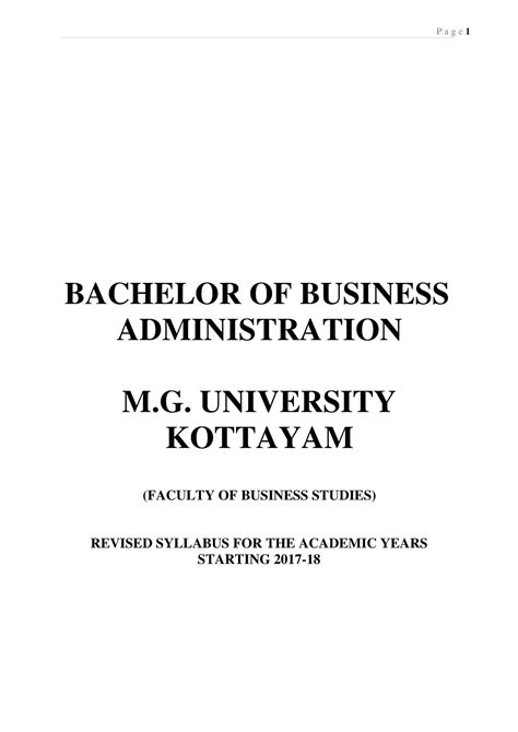 Bba Syllabus 1 Its Bba Lecture Notes Bachelor Of Business