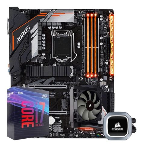 Kit I7 9700k Placa Mãe H370 Aorus Gaming 3 Water H60 Corsair Mercado