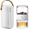 ZENS Travel Tea Set Glass Portable Teapot Infuser Set For One With