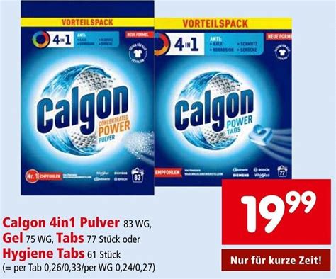 Calgon 4in1 Pulver 83 WG Gel 75 WG Tabs 77 Stück oder Hygiene Tabs 61