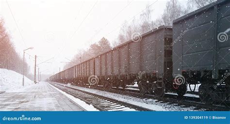 Train on Snowy Railway Track Stock Image - Image of transport, trip: 139304119