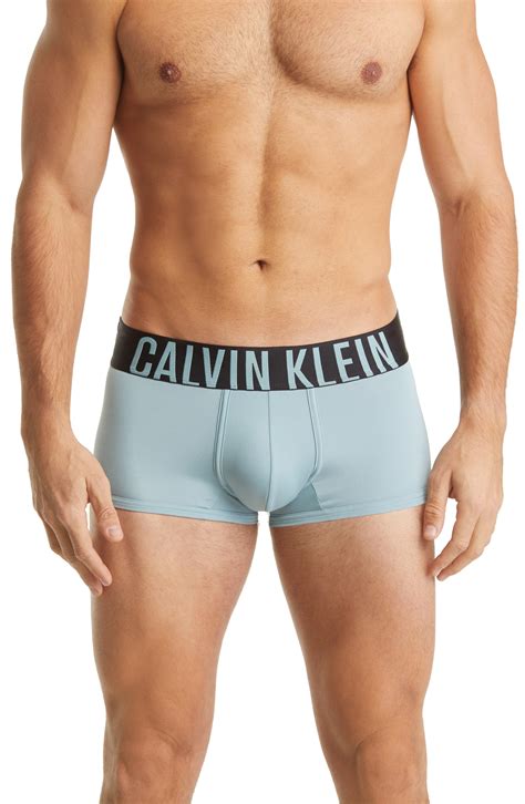 Calvin Kleinmens Intimates Assorted 3 Pack Intense Power Micro Low Rise Trunks In Ocean Mist At