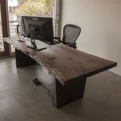 Great Office Table Wood Desk Design Slab Desk Walnut Slab Desk