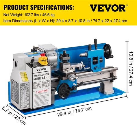 Vevor Vevor 7x14 Inch Metal Lathe 50 2500 Rpm 550w Mini Bench Lathe 0 75hp Variable Spindle