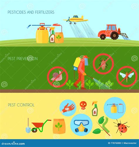 Pesticides Banners Set Vector Illustration 77876080