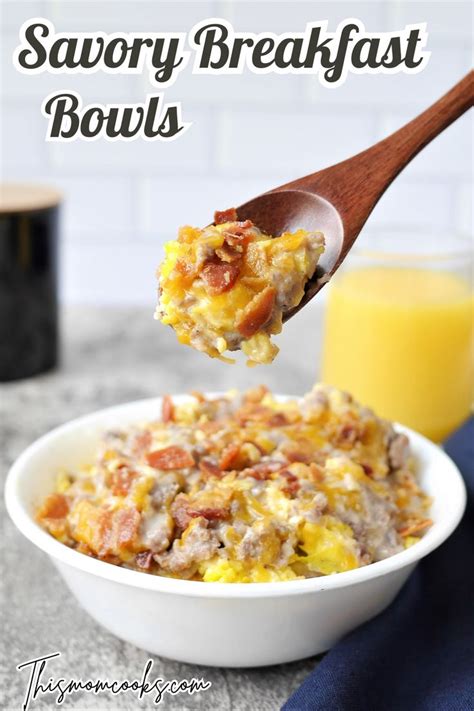 Easy Breakfast Bowl (Scrapple, Scrambled Eggs, Gravy & Bacon) | Recipe ...