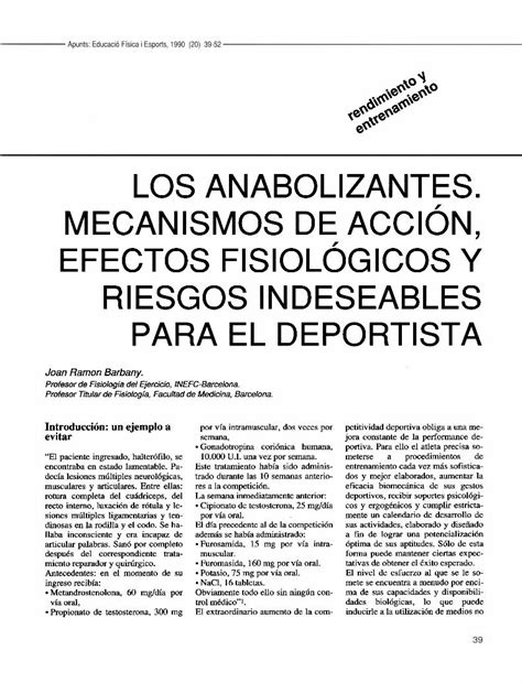 Pdf Mecanismos De Acci N Efectos Fisiol Gicos Y Dokumen Tips