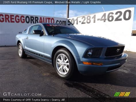 Windveil Blue Metallic 2005 Ford Mustang V6 Premium Coupe Light Graphite Interior Gtcarlot