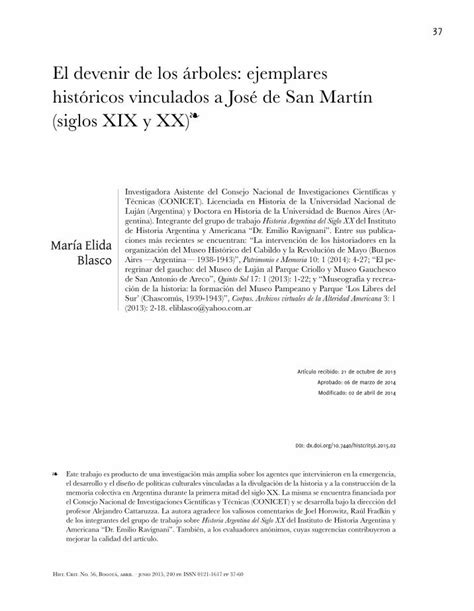 Pdf El Devenir De Los Rboles Ejemplares Hist Ricos Vinculados A