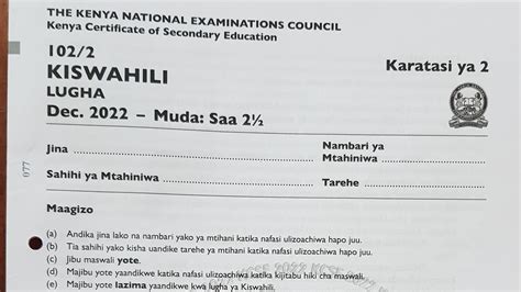 Free Kcse Past Papers For Kiswahili Questions Answers And Reports Hot