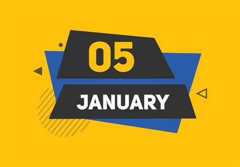 january 5 calendar reminder. 5th january daily calendar icon template ...