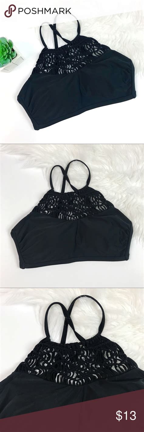 Xhilaration Black Woven Bikini Top D Dd New Woven Bikini Bikini Tops