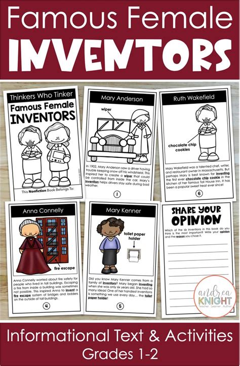 Famous Female Inventors Their Inventions Reading Comprehension For