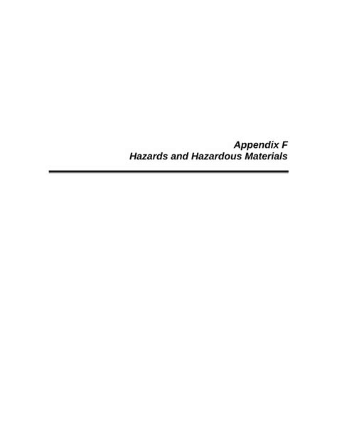 Pdf Appendix F Hazards And Hazardous Materials Pollutants These