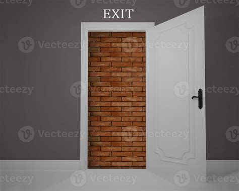 Obstructed Exit With Brick Wall Stock Photo At Vecteezy