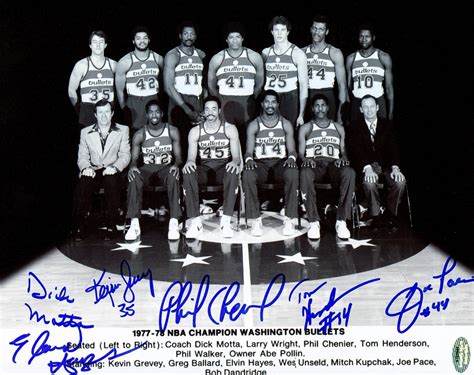 Washington Bullets Signed X Photo With Signatures