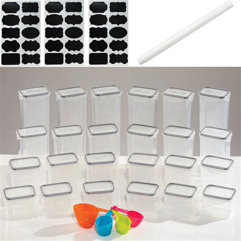 24 Pcs Clear Plastic Food Storage Containers Set With Clip Seal Lock ...