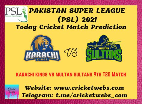 आज क मच परडकशन Karachi Kings vs Multan Sultans 9th T20 PSL Match