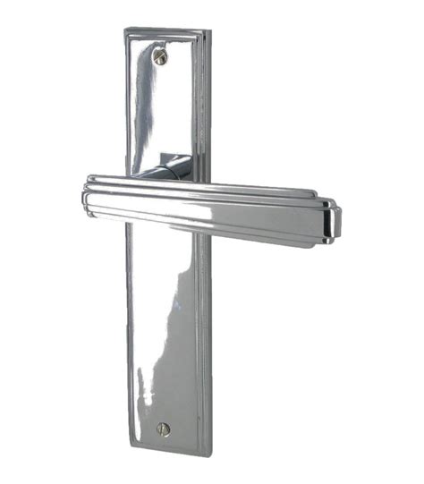 Poign Es De Porte Art Deco Alu Chrome Mm Poign Es Votre