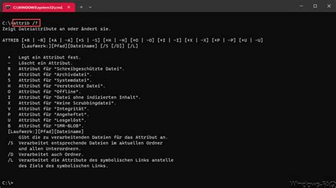 Attrib Befehl Und Parameter Windows Faq