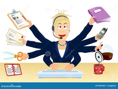 Stress And Multitasking At The Office Stock Vector Illustration 9542465