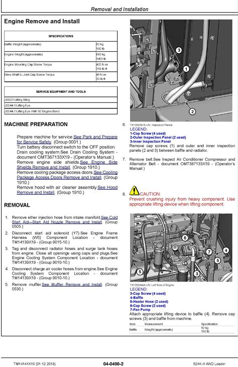 John Deere 524K II SN D677549 4WD Loader Repair Technical Service