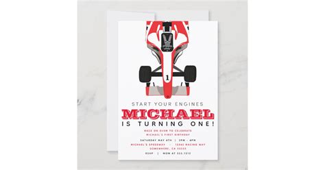 Race Car Party Invite Zazzle