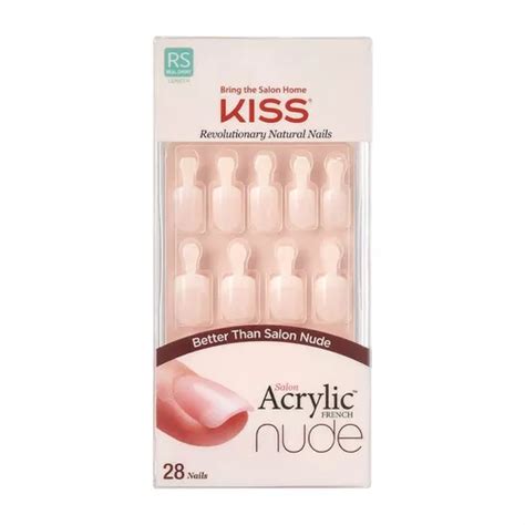 Uñas Postizas Kiss Acrylic French KAN Nude Breathtaking Liso pzas