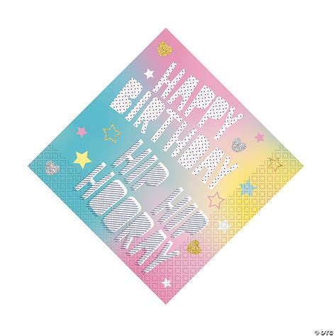 Unicorn Birthday Hip Hip Hooray Luncheon Napkins 16 Pc Oriental