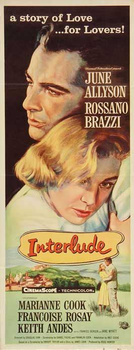 Interlude 1957 Stars June Allyson Rossano Brazzi Marianne Koch