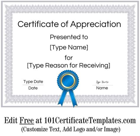 FREE Printable Certificate of Appreciation Template | Customize Online