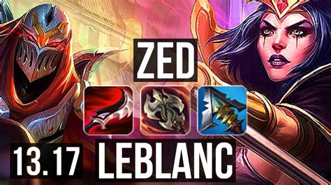 Zed Vs Leblanc Mid Quadra 2 3m Mastery 7 Solo Kills 1400 Games