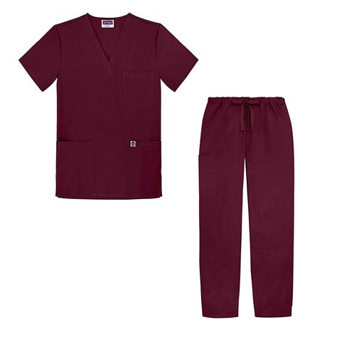 Sivvan Unisex Classic Scrub Set V Neck Topdrawstring Pants Available In 12 Solid Colors