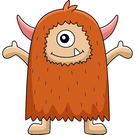 Ilustra O De Clipart Colorida De Desenho Animado De Monstro Fofo