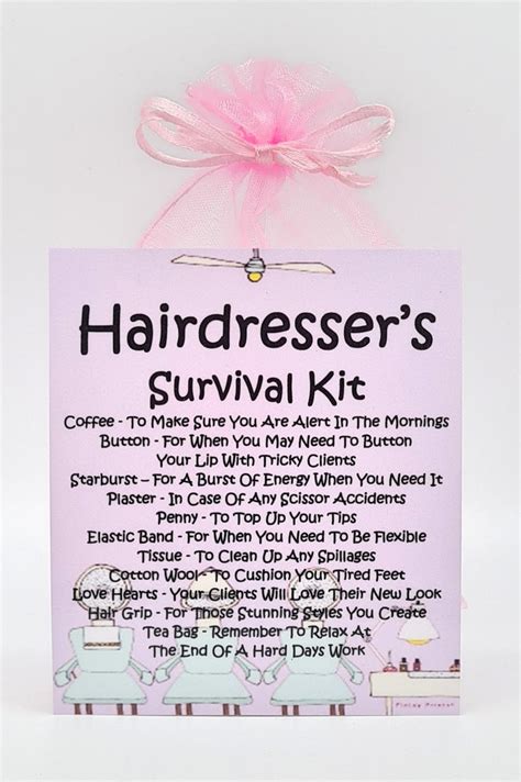 Hairdresser S Survival Kit Fun Novelty Gift Card Etsy