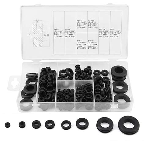 Amazon Rubber Grommet Kit 180 Pcs Rubber Grommet Wire Ring Rubber